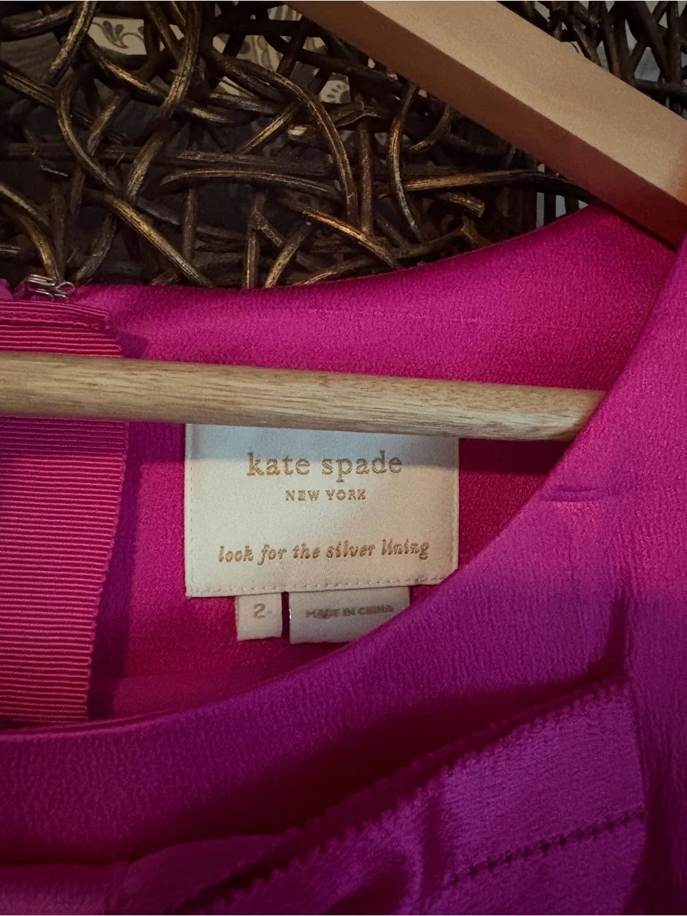 Kate Spade New York Hot Pink Bow Ribbon Sheath Dress Size 2 Statement Party